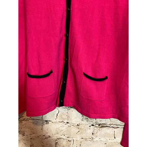 C'est City Silk Top Womens Large Hot Pink Button Front Santana Knit Lightweight - Picture 4 of 12